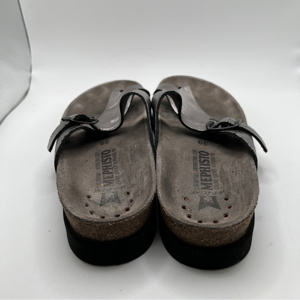 Mephisto Women's Helen Silver Metallic Thong Sandals Size 39 US 8.5 - Picture 5 of 9